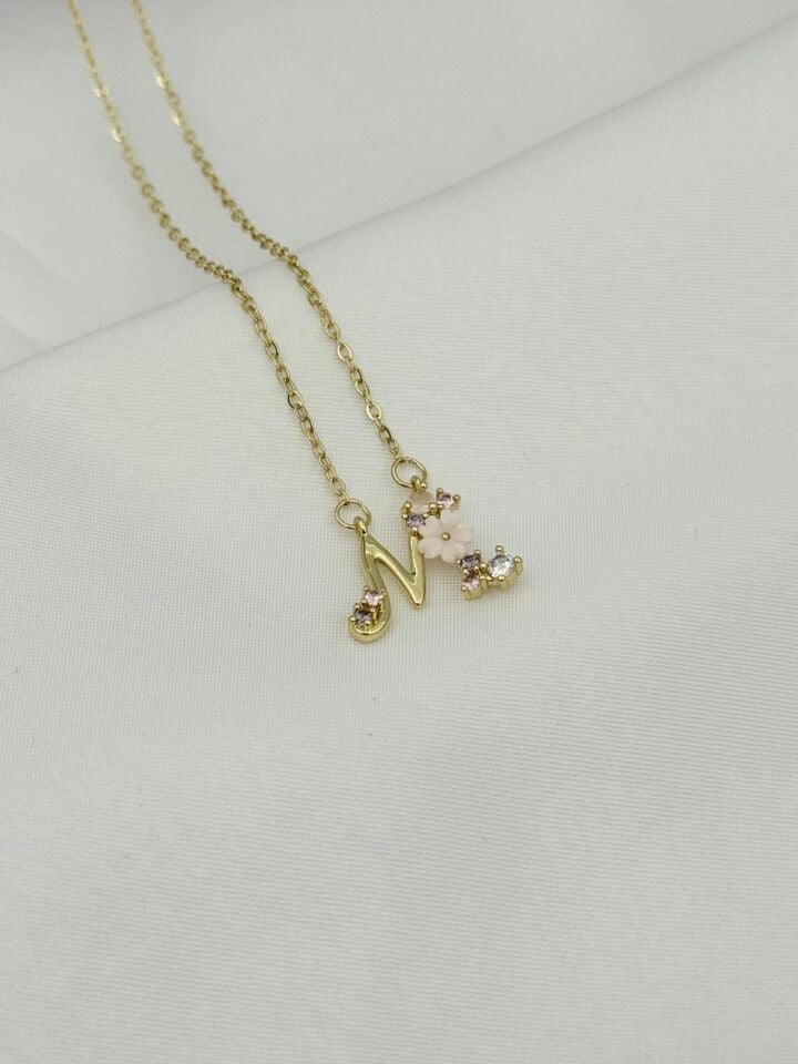 Steel Princess Letter Necklace // NECKLACE-5744