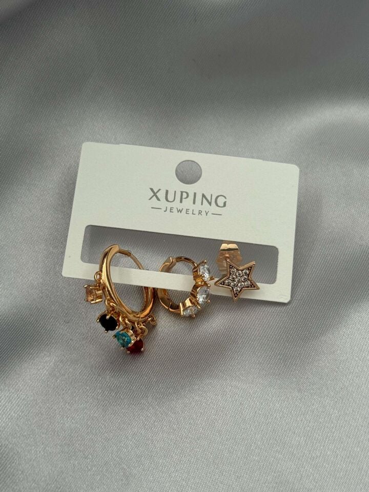 XUPING 3'lü Küpe // K-XU-1635