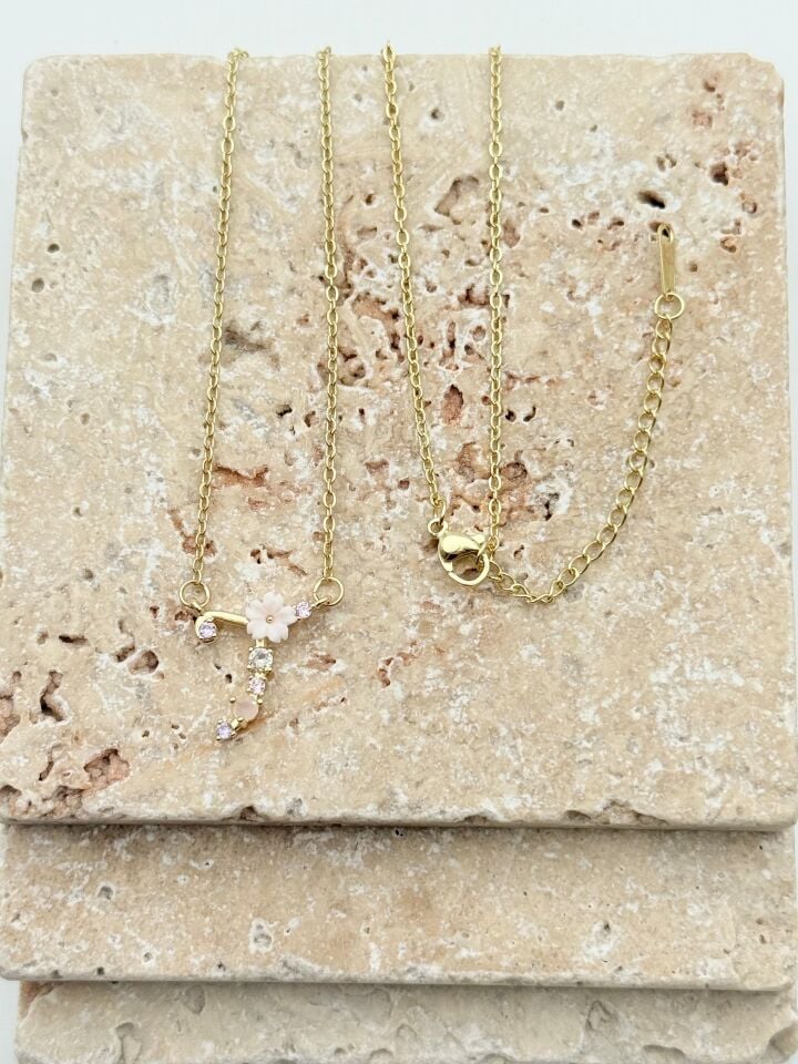 Steel Princess Letter Necklace // NECKLACE-5747