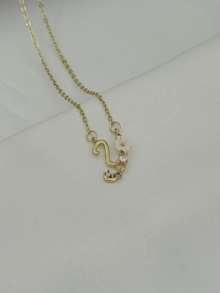 Stahl Prinzessin Buchstaben Halskette // NECKLACE-5748