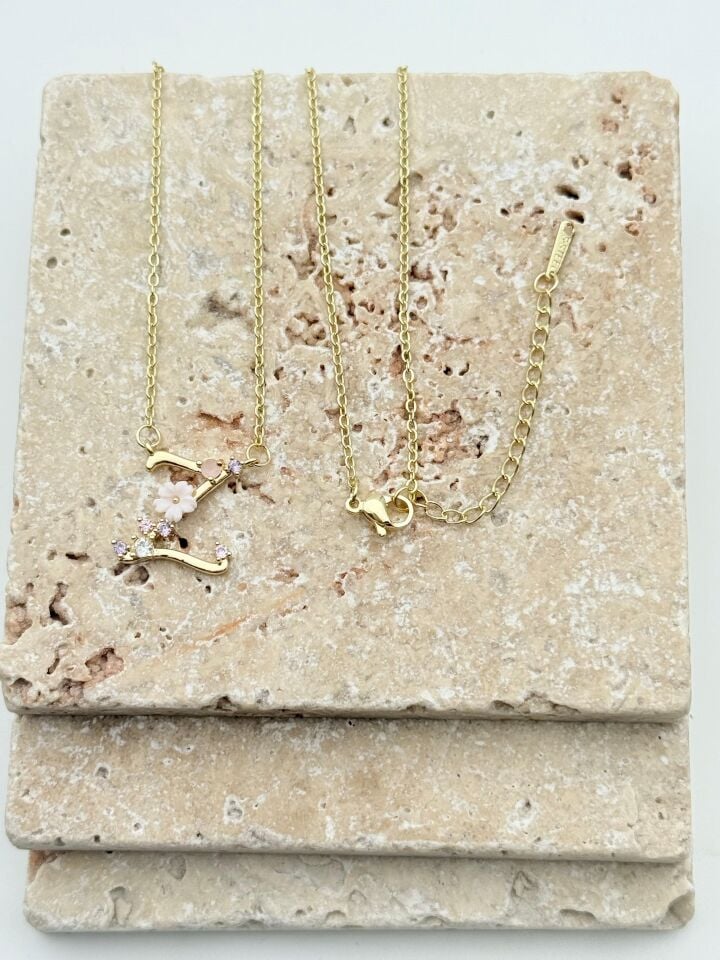 Steel Princess Letter Necklace // NECKLACE-5749