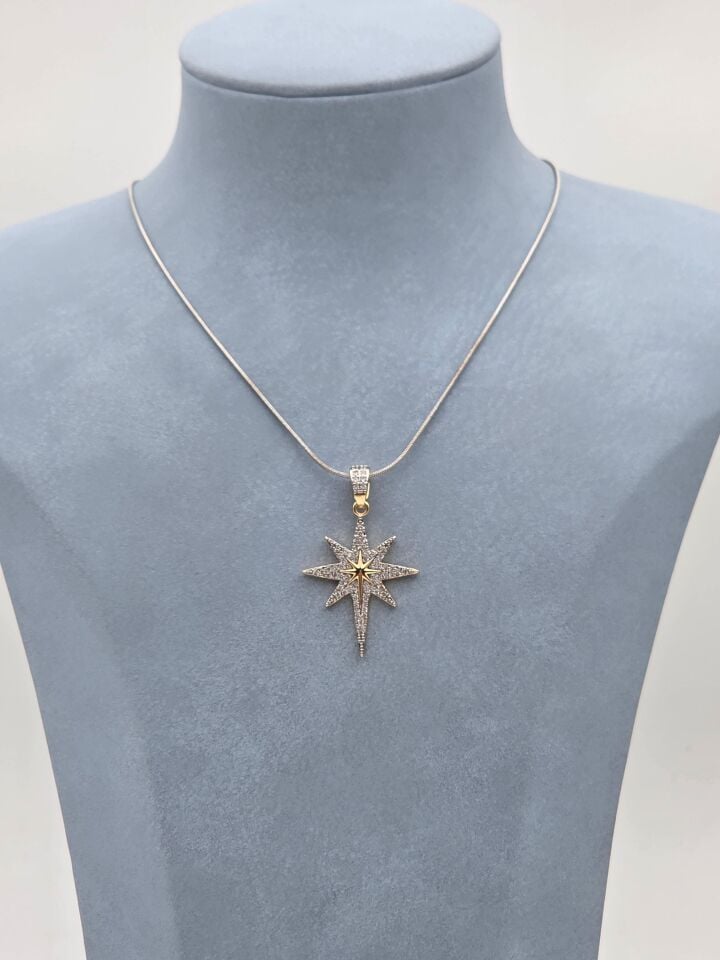 Çelik Çift Renk Kolye 45cm // KOLYE-6219