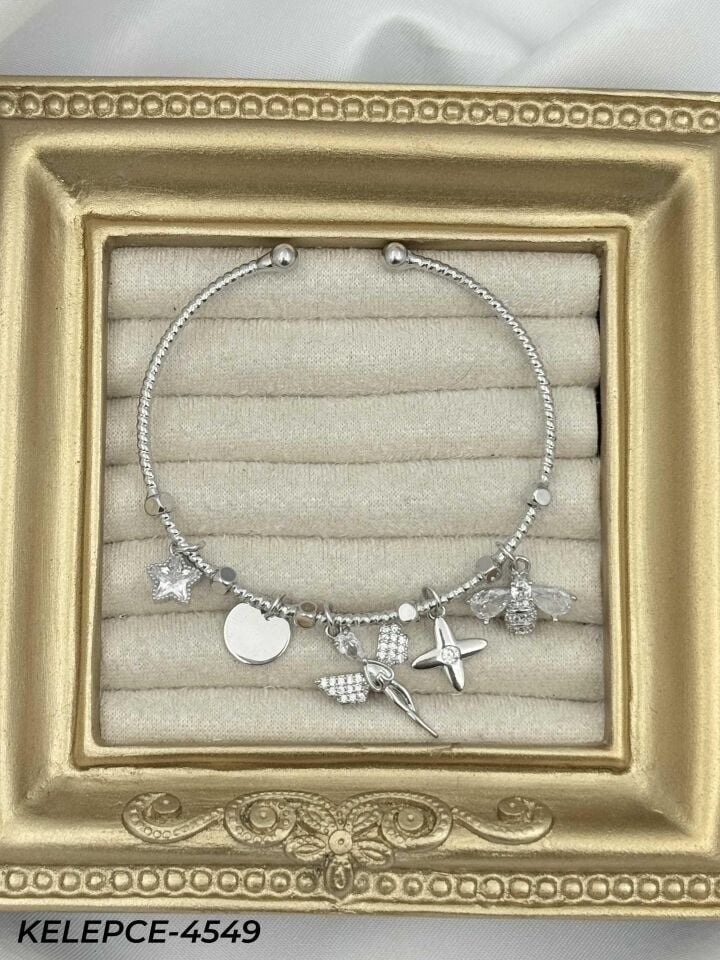 Çelik Charmlı Bileklik // KELEPCE-4549