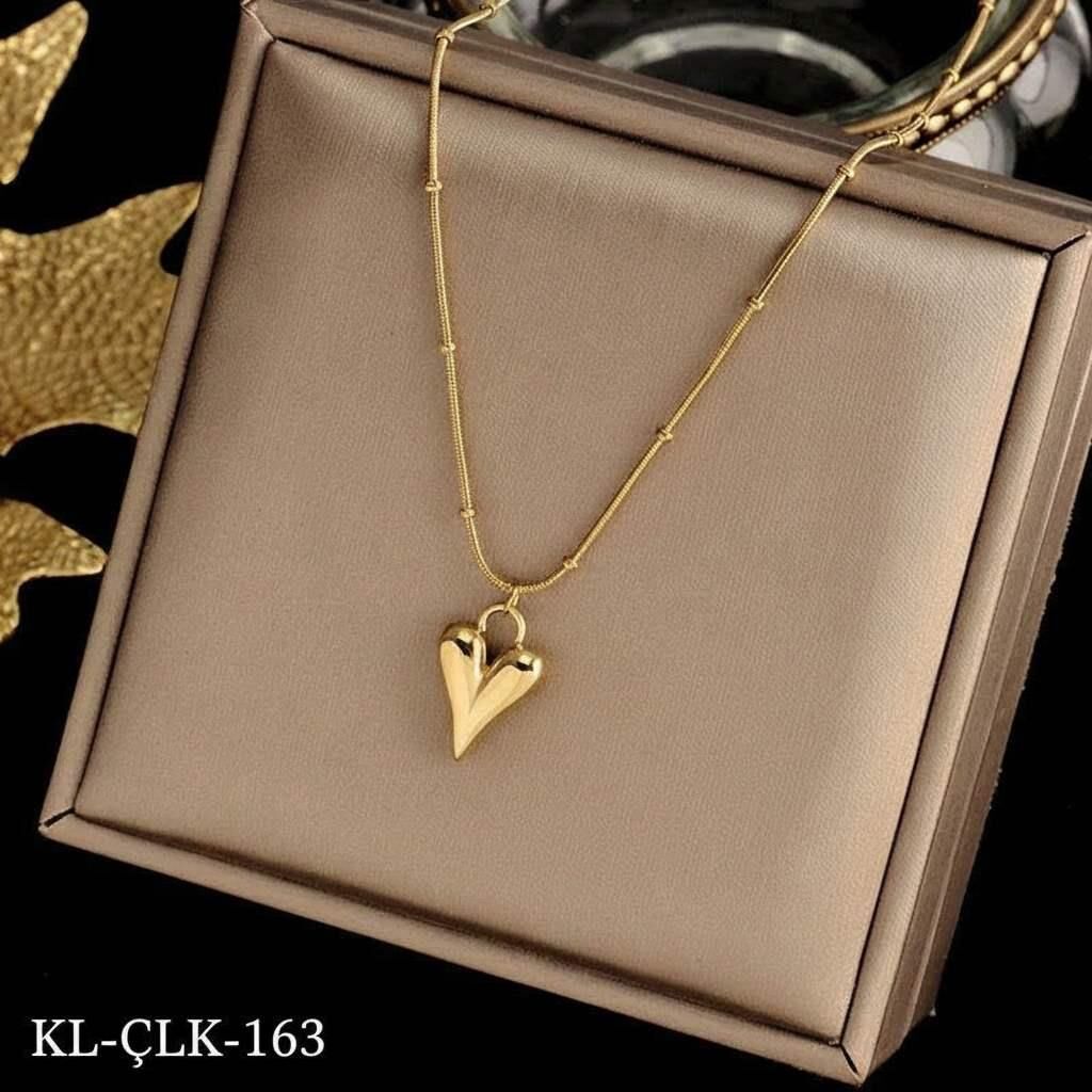 Steel Necklace Dorika Heart Necklace Gold 45 cm