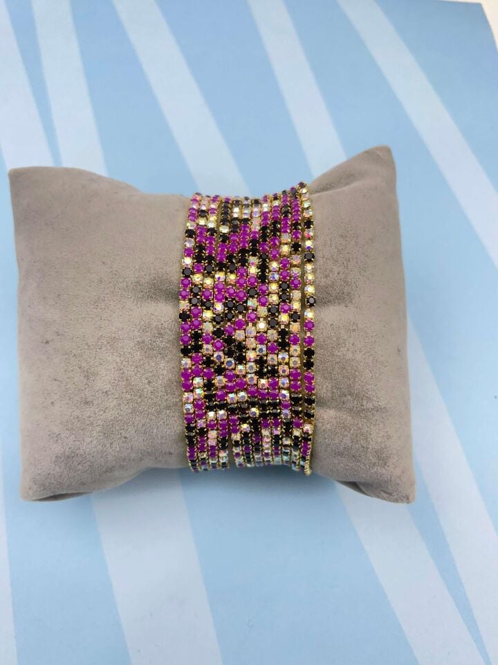 Waterway Colorful Zircon Stone Elastic Bracelet (Price is for one piece) // SU-BL-039