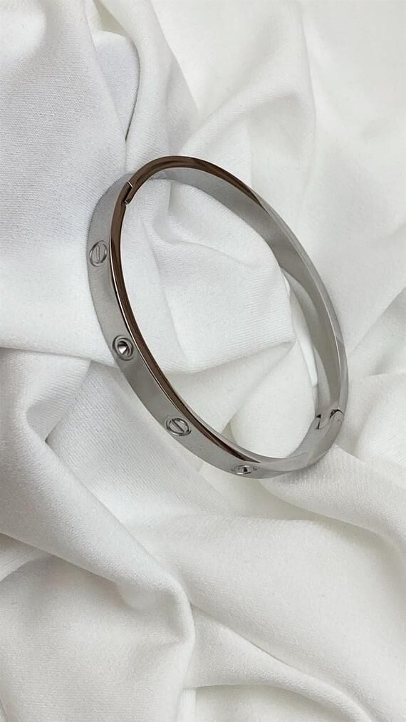 Steel Silver CRT Model Stoned Bracelet