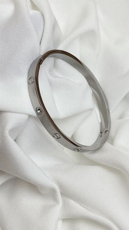 Steel Silver CRT Model Stoned Bracelet