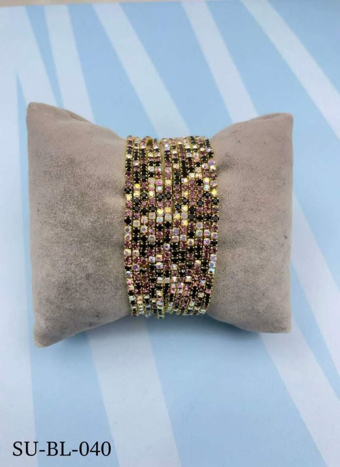 Su Yolu Renkli Zirkon Taşlı Lastlik Bileklik (Bir adet fiyatıdır) // SU-BL-040