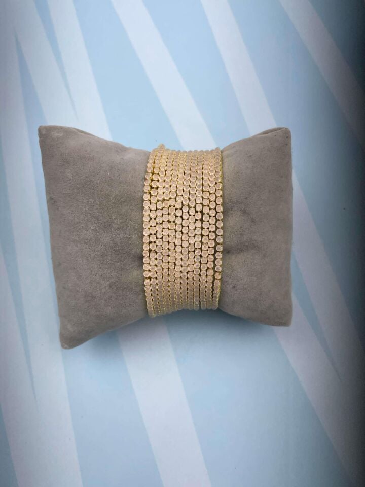 Elastisches Armband mit buntem Zirkonstein von Waterway (Preis gilt für ein Stück) // SU-BL-041