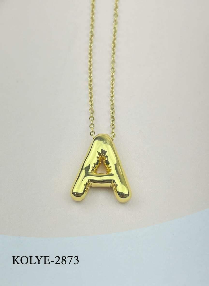 Çelik Balon Harf Kolye 45cm (A) // KOLYE-2873