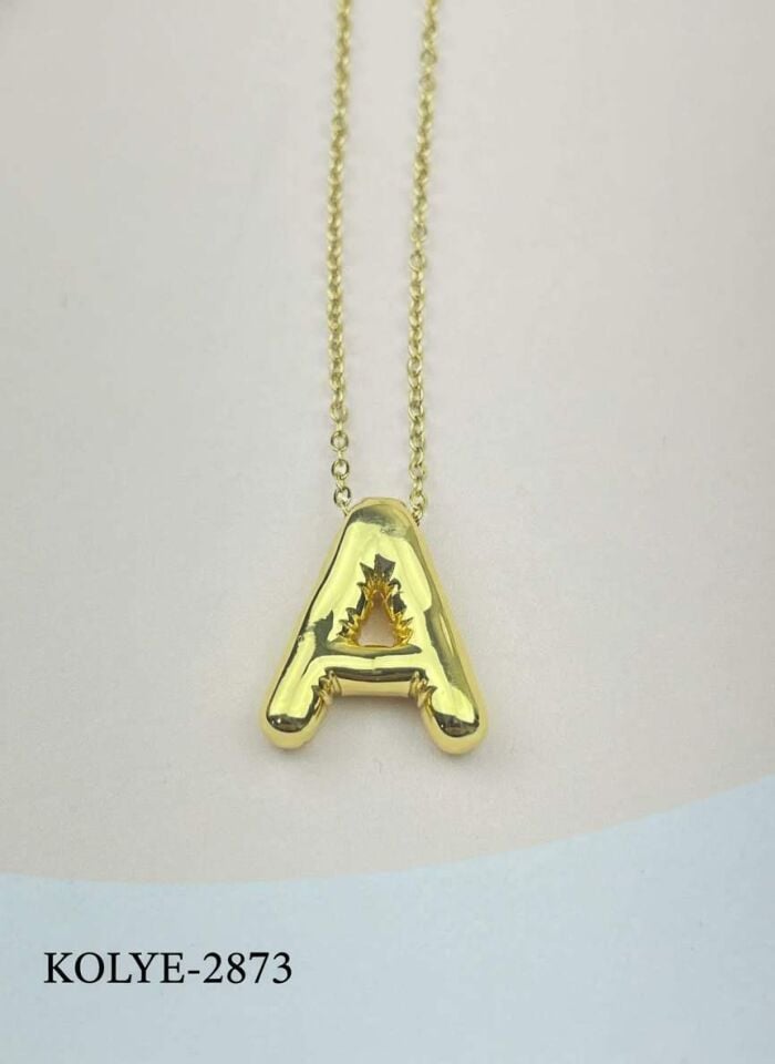 Çelik Balon Harf Kolye 45cm (A) // KOLYE-2873