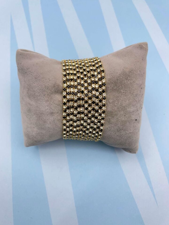 Elastisches Armband mit buntem Zirkonstein von Waterway (Preis gilt für ein Stück) // SU-BL-044