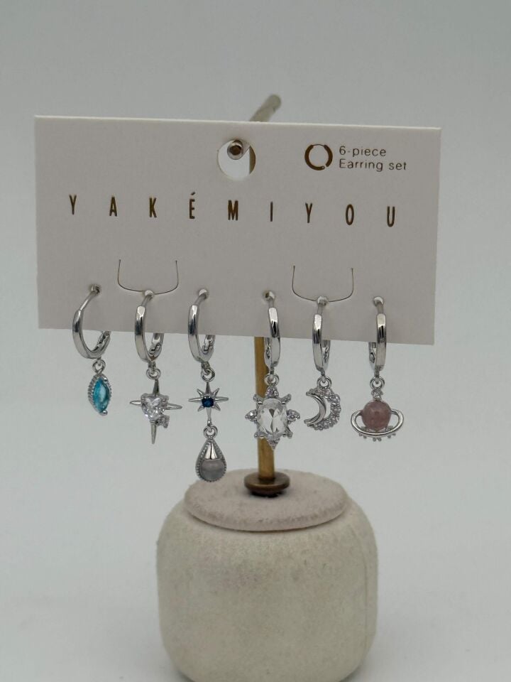YAKEMIYOU 6'lı Set Küpe // ITHAL-3679