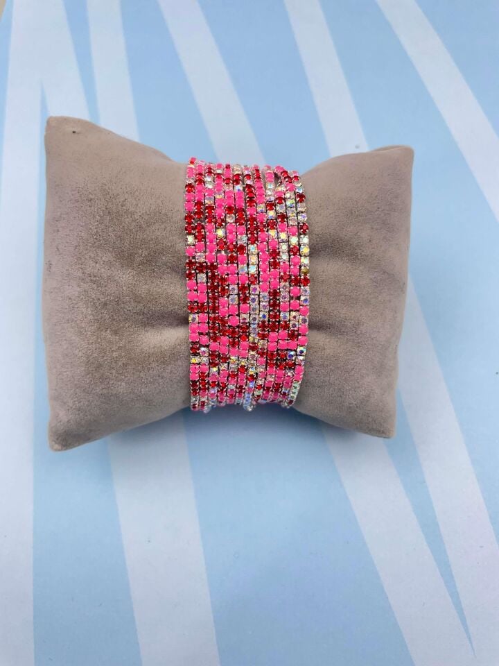 Waterway Colorful Zircon Stone Elastic Bracelet (Price is for one piece) // SU-BL-053