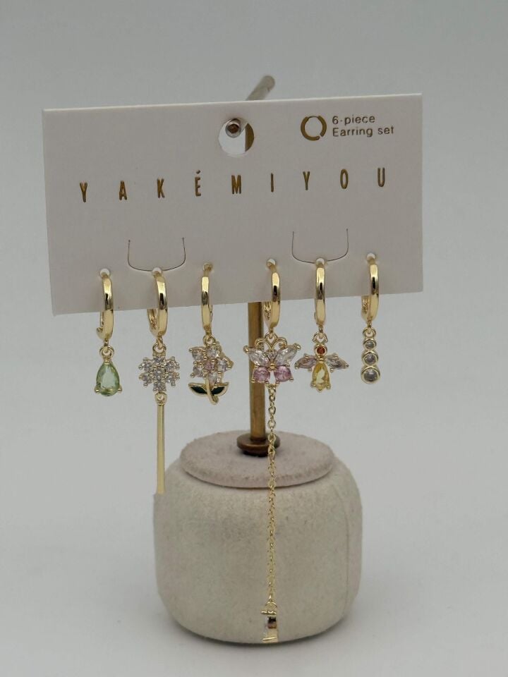 YAKEMIYOU 6'lı Set Küpe // ITHAL-3682