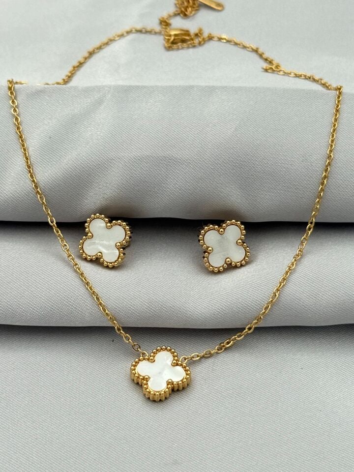 Stahl Ohrring Halskette Set // NECKLACE-5386