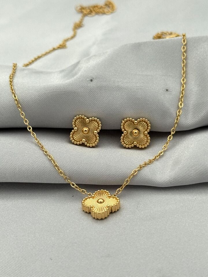 Stahl Ohrring Halskette Set // NECKLACE-5392