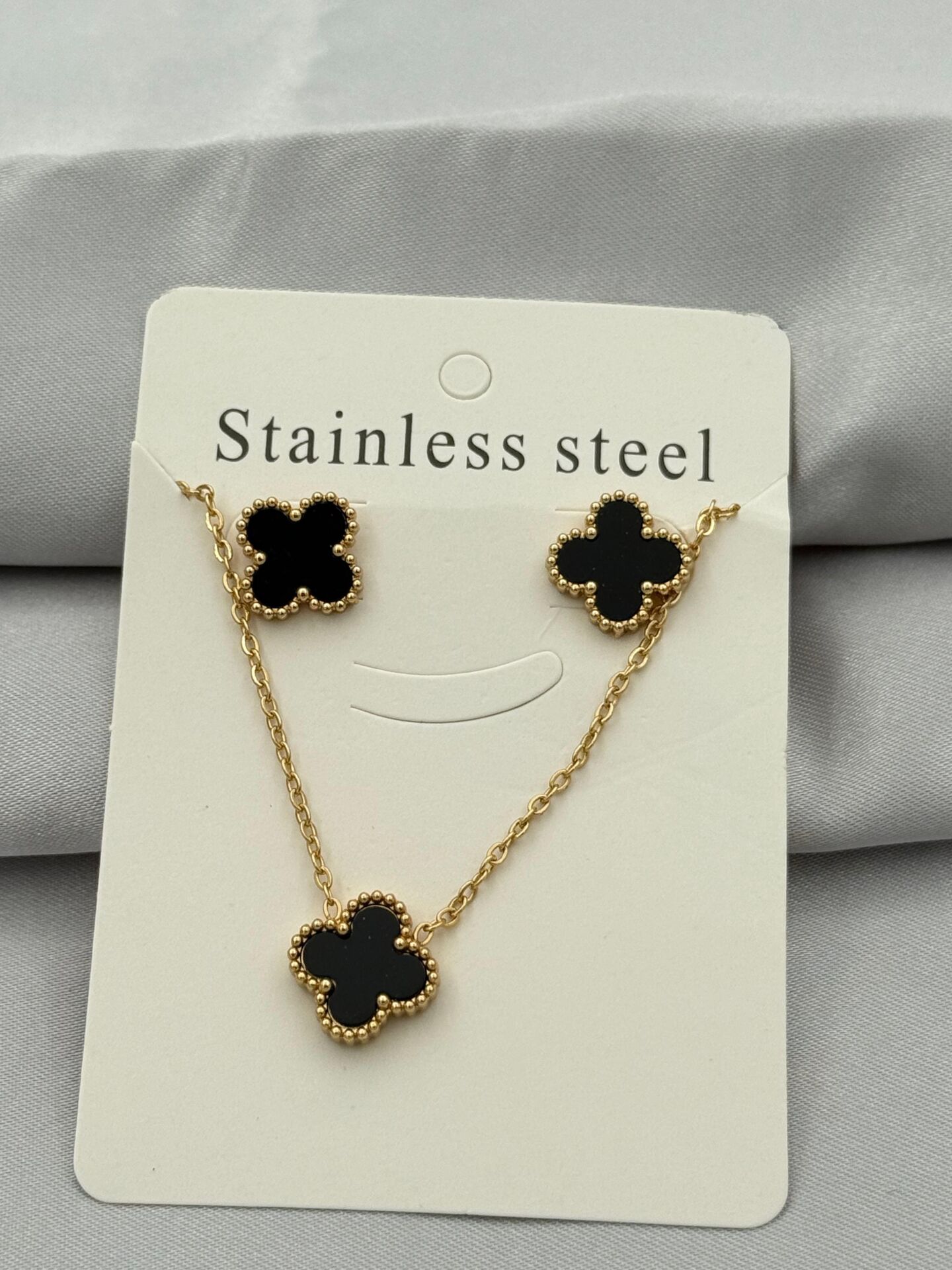 Stahl Ohrring Halskette Set // NECKLACE-5398