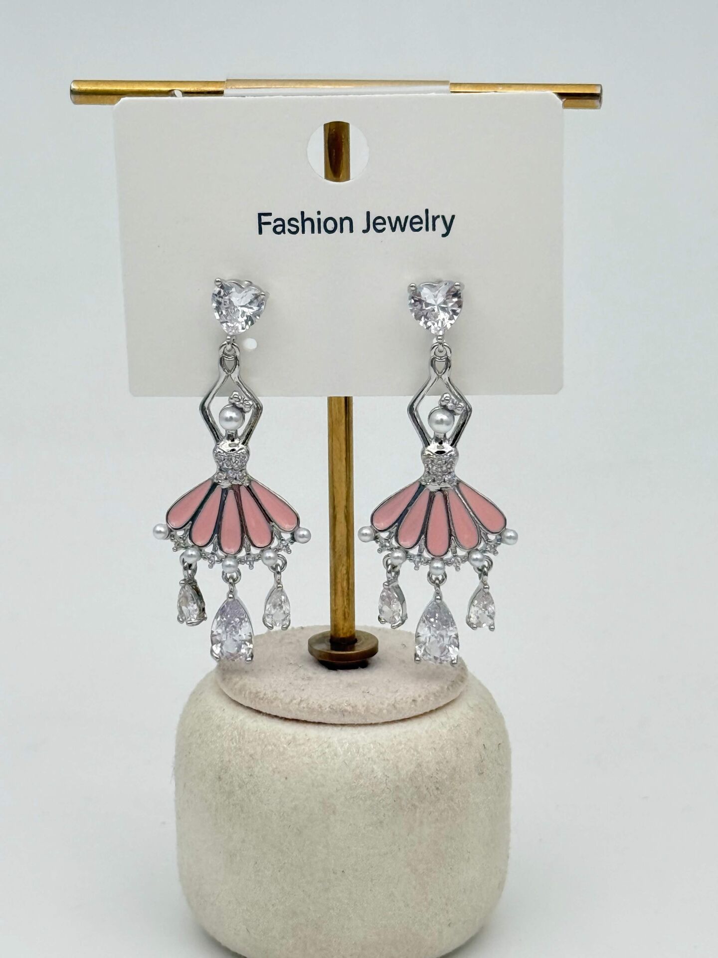 Zirkon Taşlı Rodyum Kaplama Küpe // ITHAL-3696