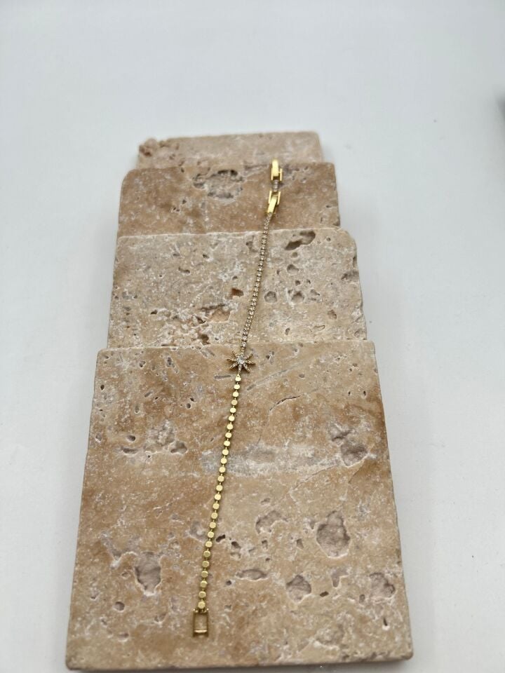 Çelik Ezme Modelli Su Yolu Bileklik // BILEK-6297