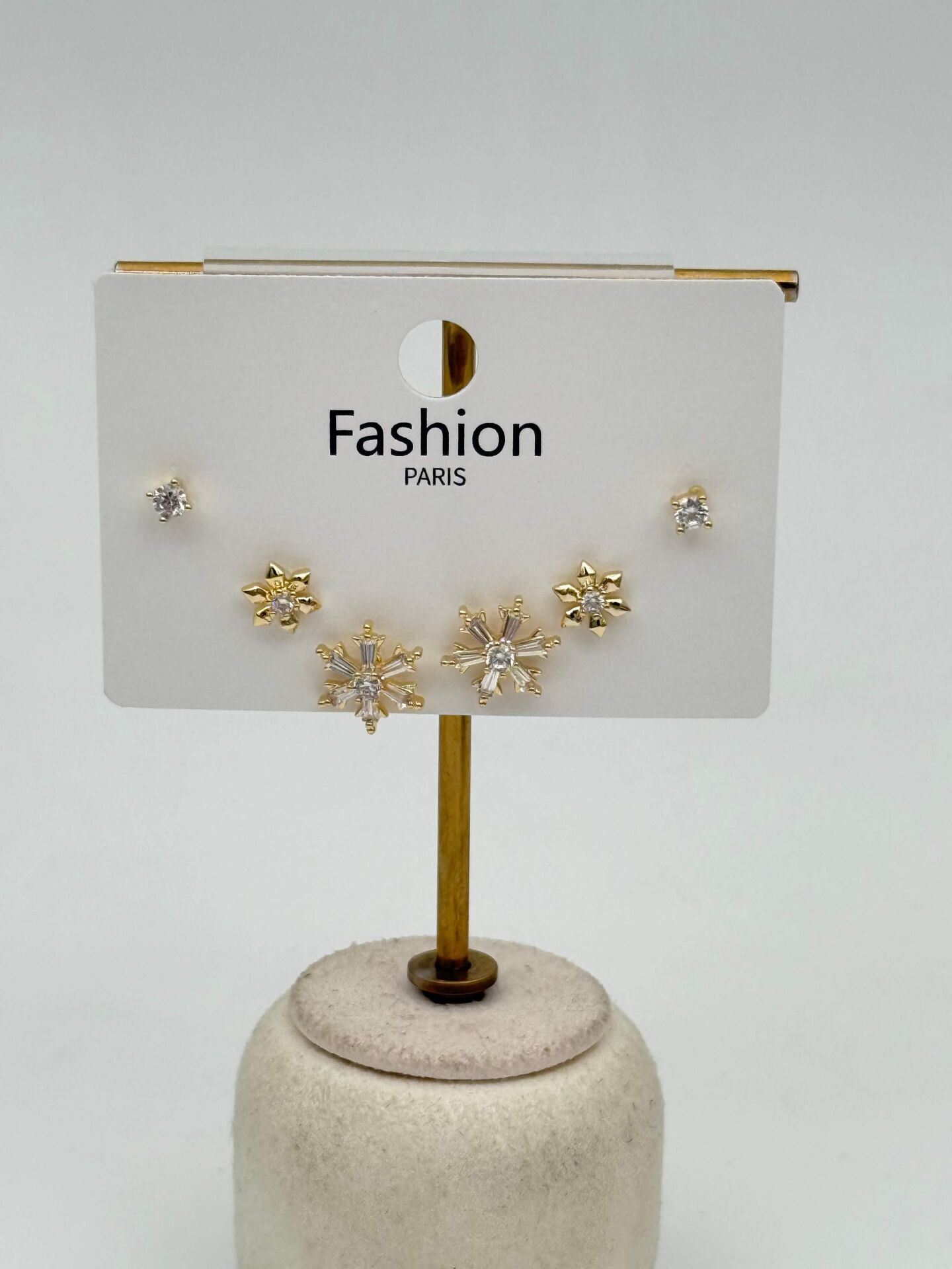 Zirkon Taşlı Gümüş İğne 6'lı Figür Küpe // ITHAL-3707