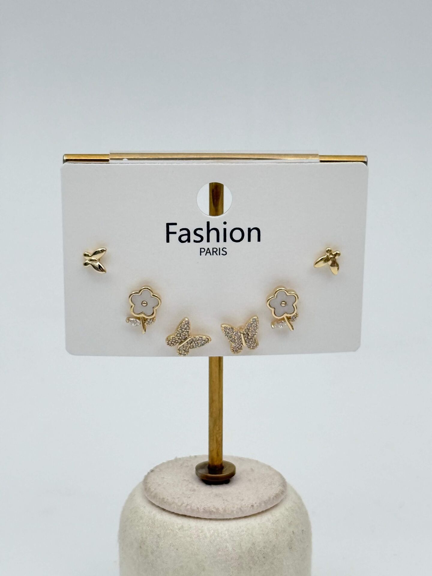 Zirkon Taşlı Gümüş İğne 6'lı Figür Küpe // ITHAL-3708