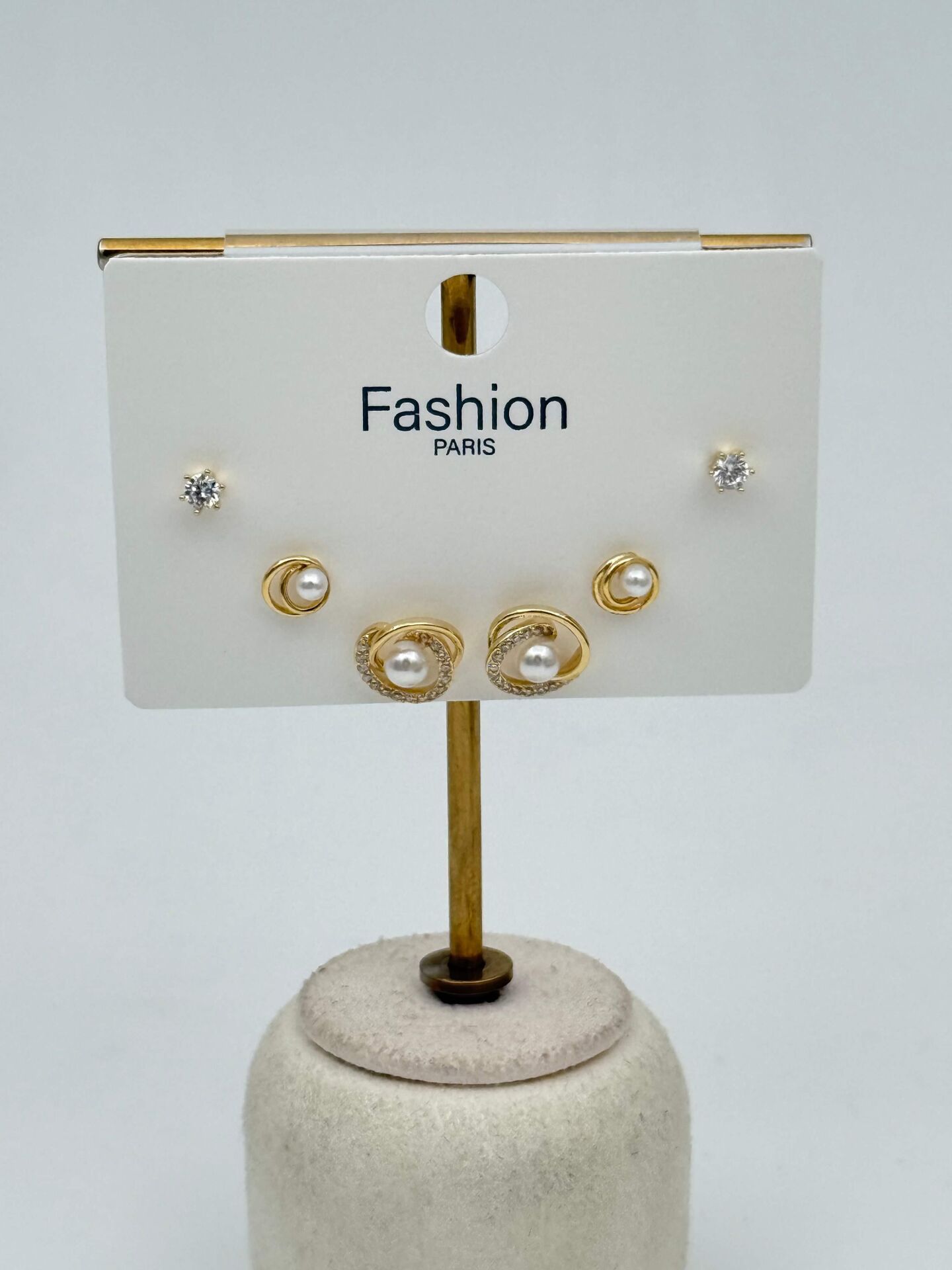 Zirkon Taşlı Gümüş İğne 6'lı Figür Küpe // ITHAL-3709