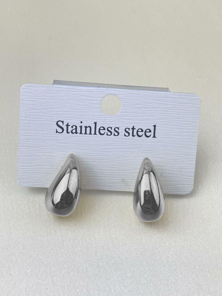 Çelik Mini Damla Küpe Silver  // KÜPE-1051