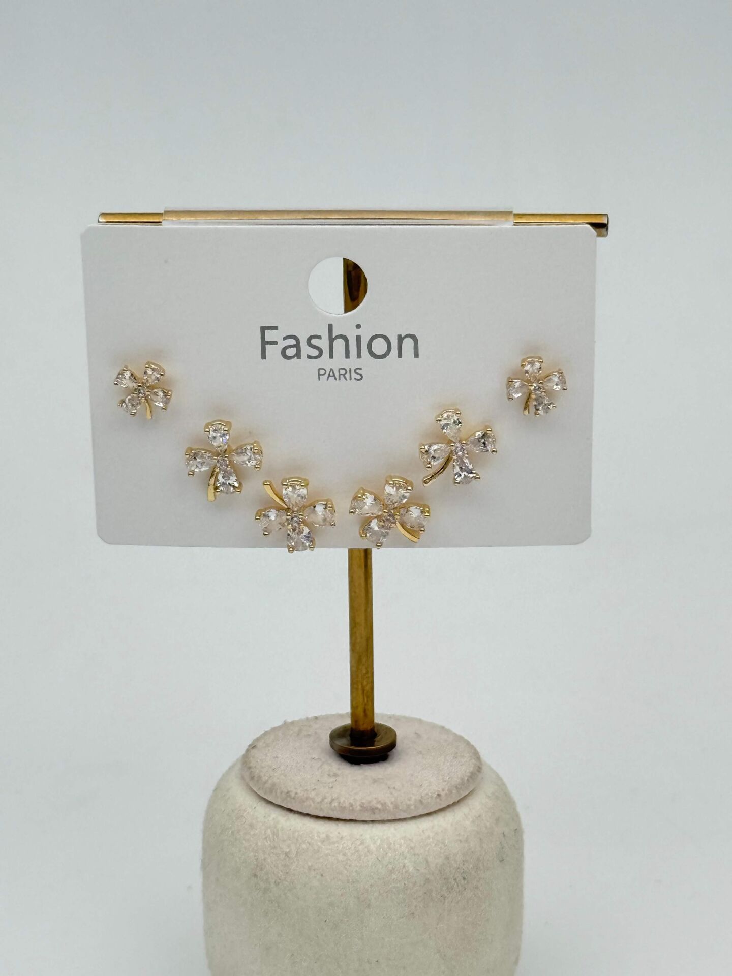 Zirkon Taşlı Gümüş İğne 6'lı Figür Küpe // ITHAL-3712