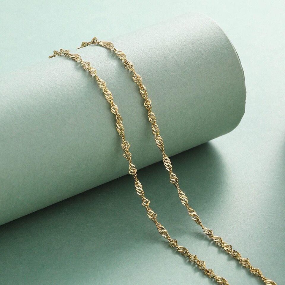 Steel Ruffle Chain 45cm // NECKLACE-3630