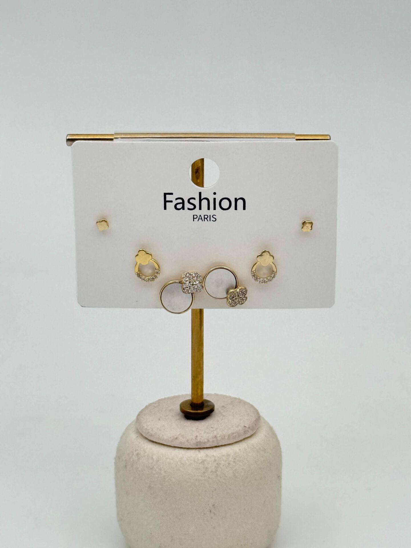 Zirkon Taşlı Gümüş İğne 6'lı Figür Küpe // ITHAL-3720