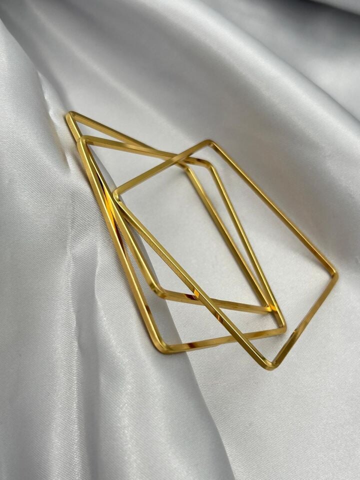 Steel Square Ajda Bracelet 6.0 Size (sold in 3 pieces) // Ç-KLP-300