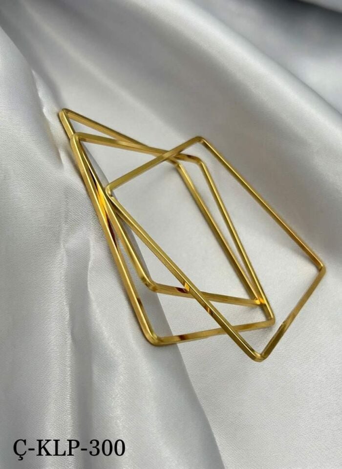 Steel Square Ajda Bracelet 6.0 Size (sold in 3 pieces) // Ç-KLP-300