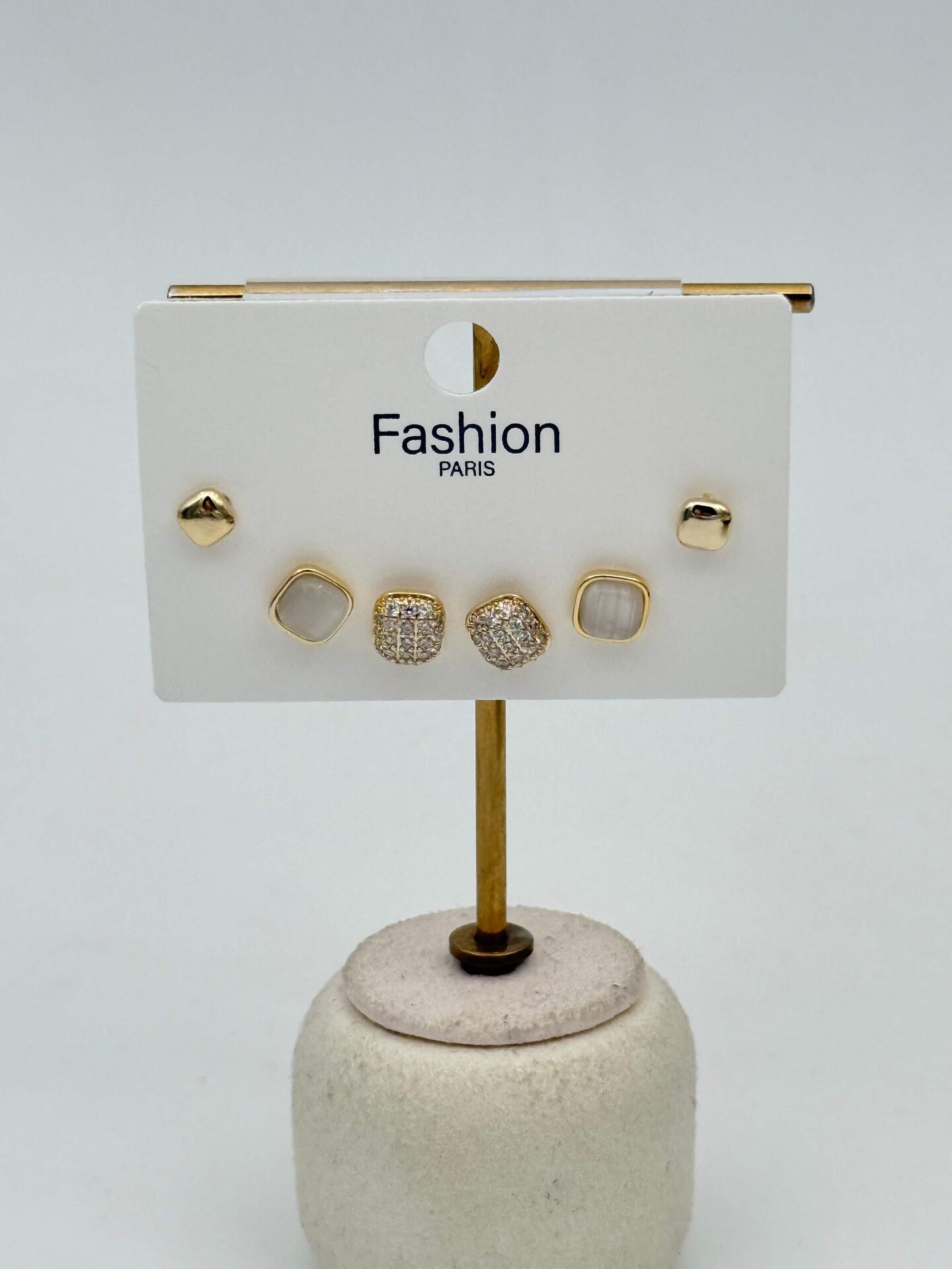 Zirkon Taşlı Gümüş İğne 6'lı Figür Küpe // ITHAL-3727