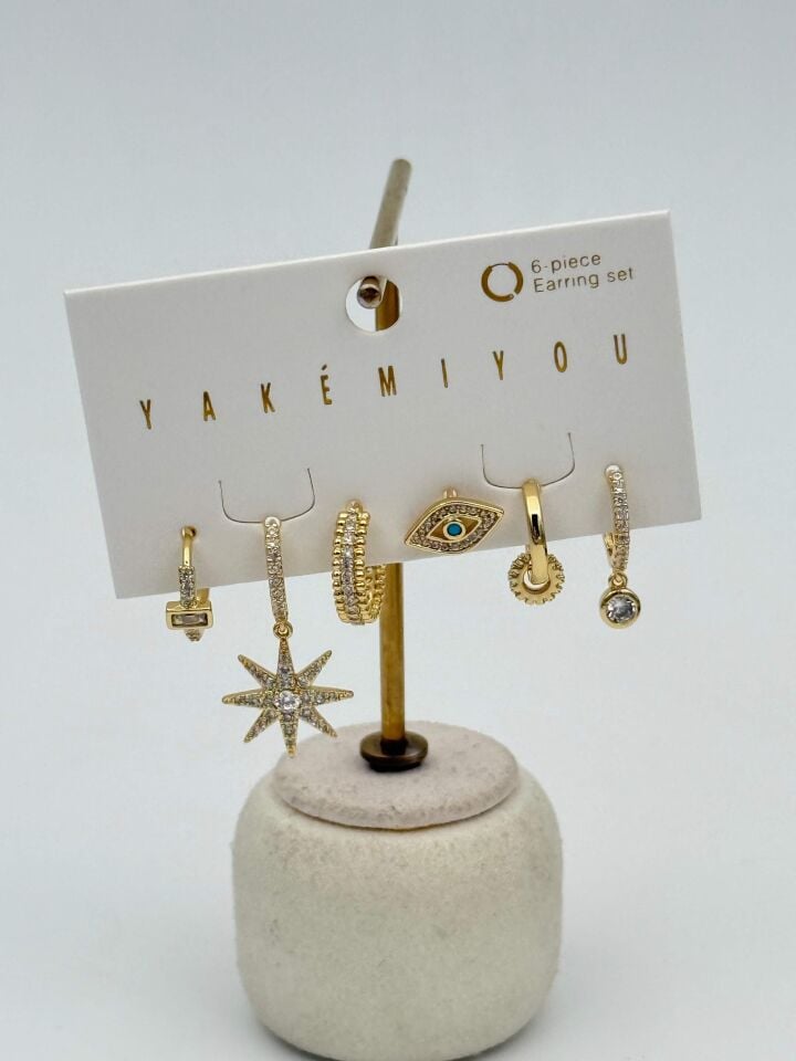 YAKEMIYOU 6'lı Set Küpe // ITHAL-3733