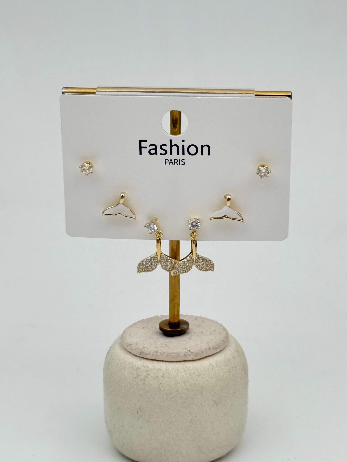 Zirkon Taşlı Gümüş İğne 6'lı Figür Küpe // ITHAL-3734