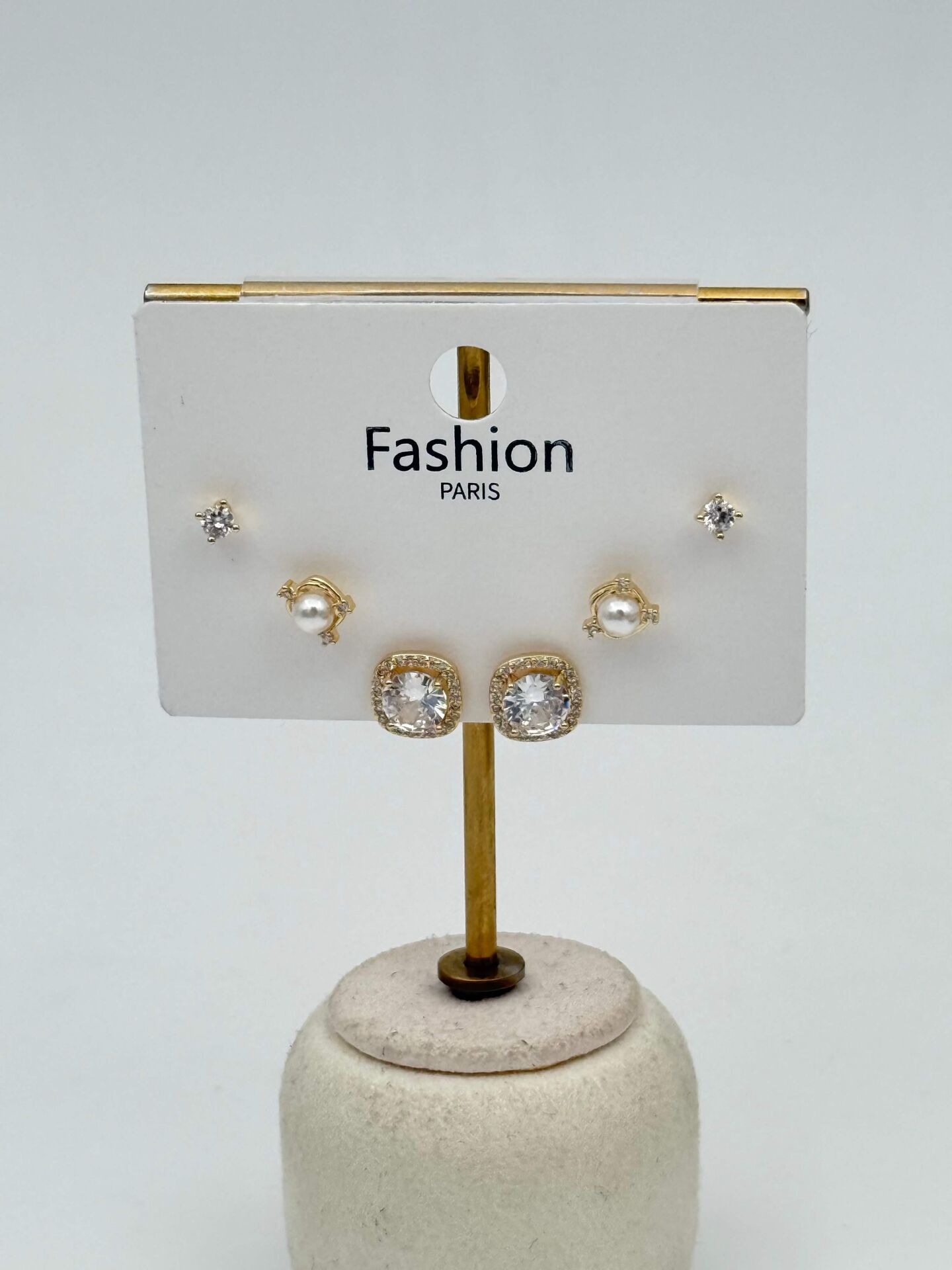 Zirkon Taşlı Gümüş İğne 6'lı Figür Küpe // ITHAL-3735