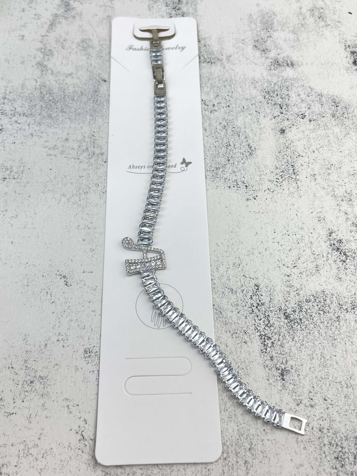 Çelik Harf Bileklik Silver Renk (A) // BİLEK-1624