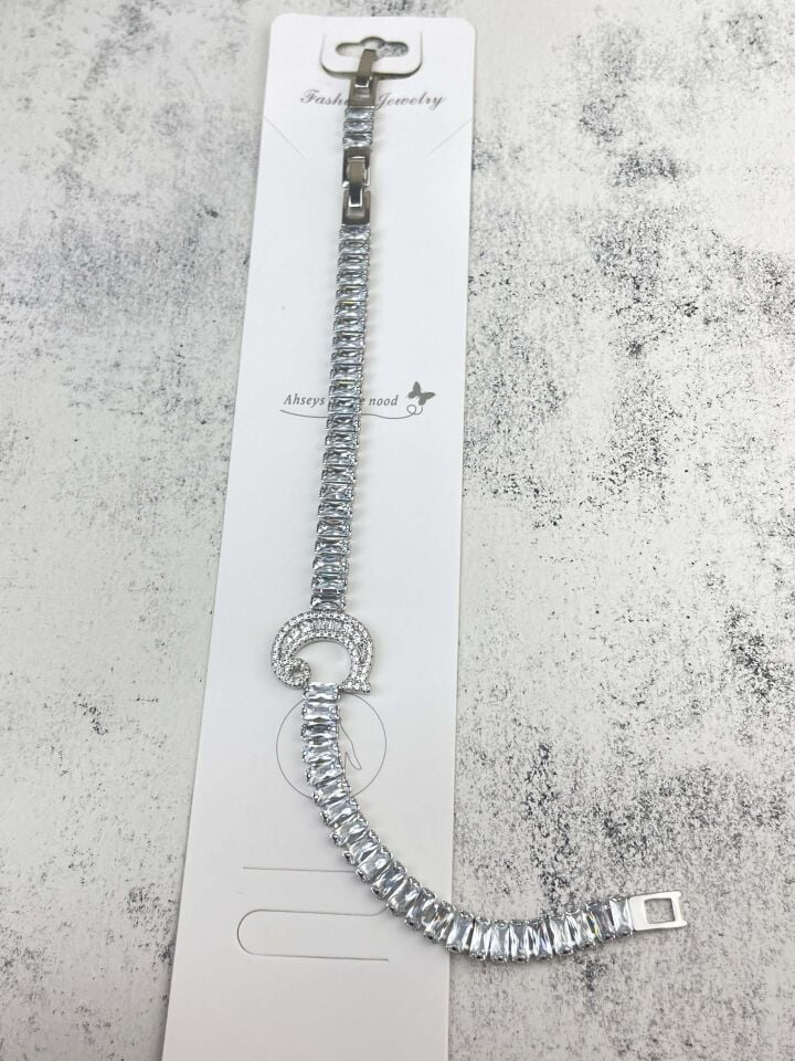 Çelik Harf Bileklik Silver Renk (C) // BİLEK-1626