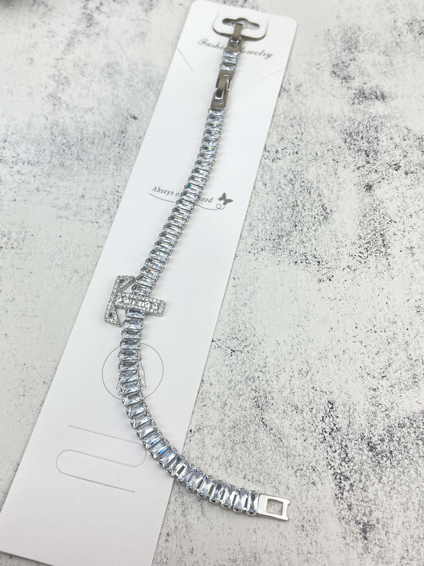 Çelik Harf Bileklik Silver Renk (T) // BİLEK-1634