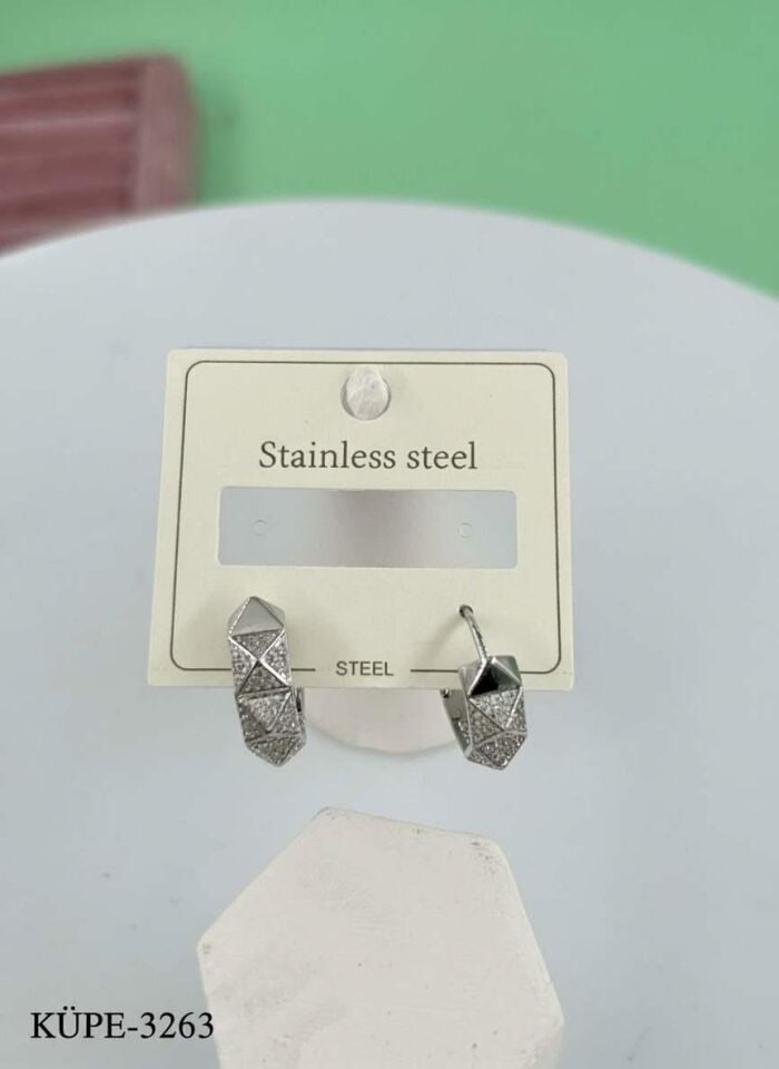 Çelik Silver Küpe// KÜPE-3263