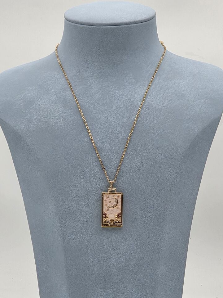 Stahl-Tarot-Halskette 45cm // NECKLACE-6018