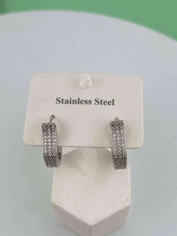 Çelik Silver Küpe// KÜPE-3267
