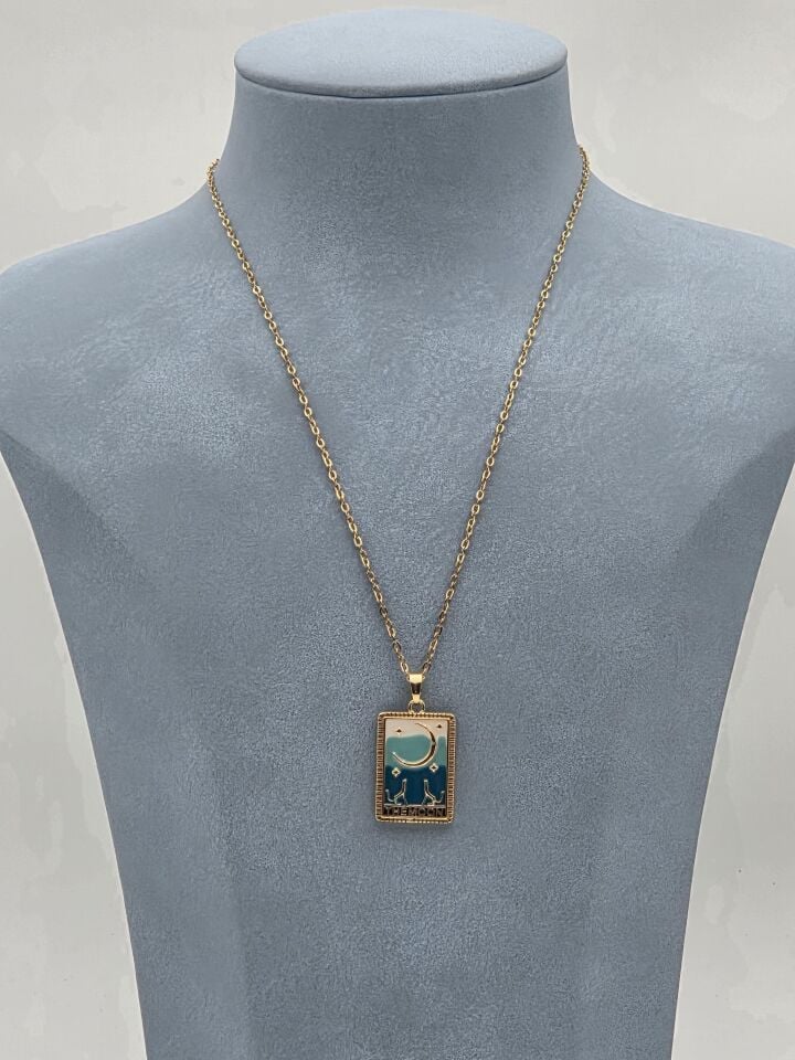 Tarot-Halskette aus Stahl, 45 cm // NECKLACE-6019