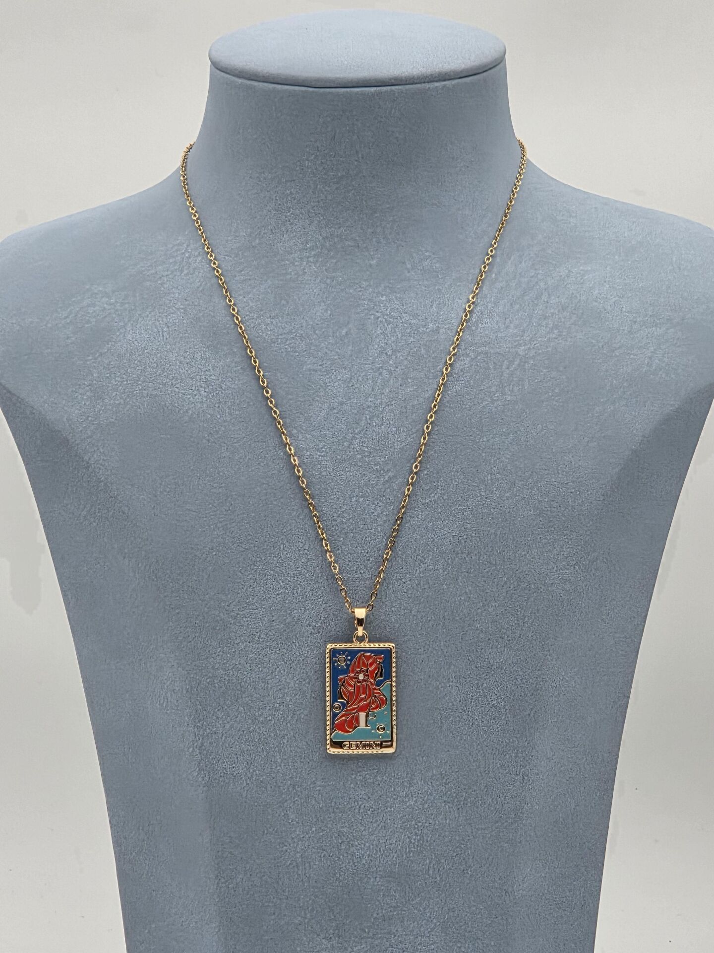 Stahl-Tarot-Halskette 45cm // NECKLACE-6020