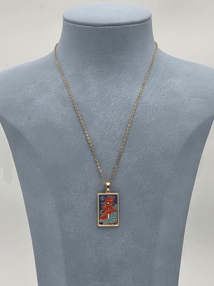 Stahl-Tarot-Halskette 45cm // NECKLACE-6020