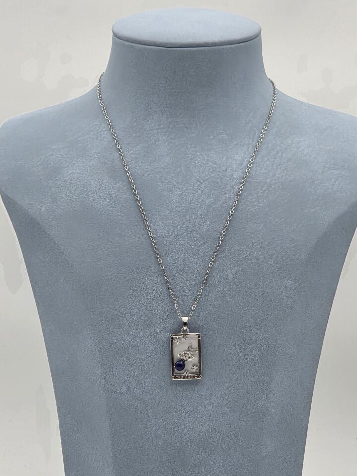 Stahl-Tarot-Halskette 45cm // NECKLACE-6021