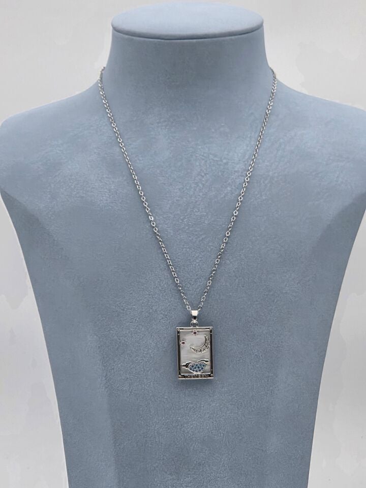 Stahl-Tarot-Halskette 45cm // NECKLACE-6022