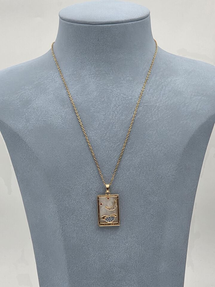 Stahl-Tarot-Halskette 45cm // NECKLACE-6024