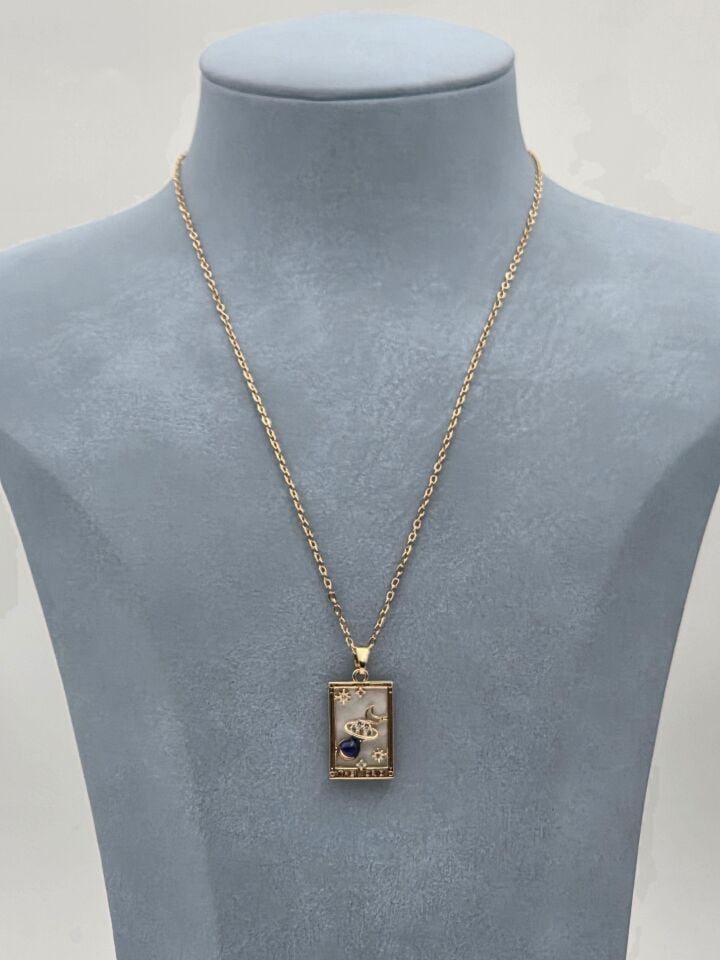 Stahl-Tarot-Halskette 45cm // NECKLACE-6026